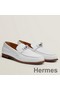Hermes Women's Destin Loafers in White Leather Replica