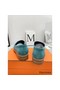 Hermes Women's Faubourg Loafers in Blue Suede Leather Replica