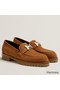 Hermes Women's Faubourg Loafers in Brown Suede Leather Replica