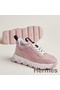 Hermes Women's Impulse Sneakers in Pink Fabric and Leather Replica