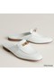 Hermes Women's Oz Mules in White Calfskin Replica