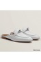 Hermes Women's Oz Mules in White Leather Replica