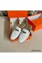 Hermes Women's Oz Mules in White Leather Replica