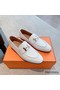 Hermes Women's Paris Loafers in White Goatskin Replica