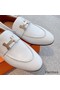 Hermes Women's Paris Loafers in White Goatskin Replica