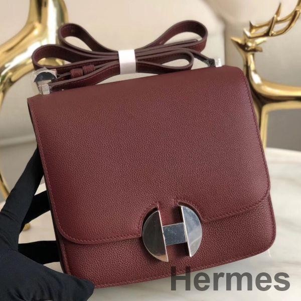 Hermes 2002 20cm Bag In Bordeaux Evercolor Calfskin Replica