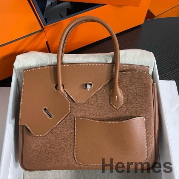 Hermes Birkin 30 en Desordre Bag in Gold Swift and Clemence Leather Replica