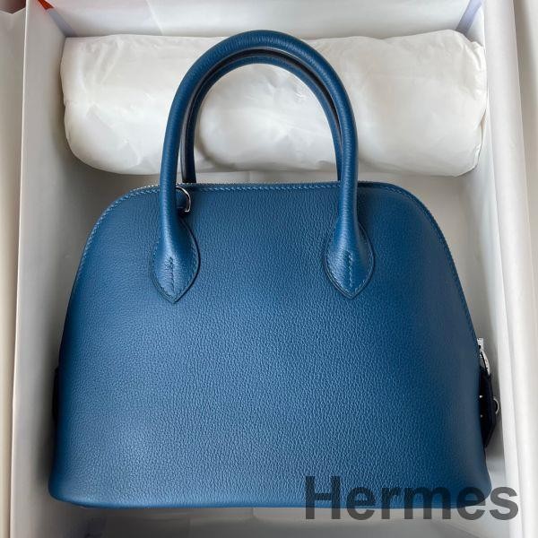 Hermes Bolide 1923 25 Handmade Bag In Deep Blue Evercolor Calfskin Replica