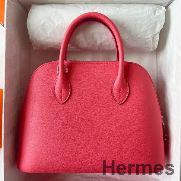 Hermes Bolide 1923 25 Handmade Bag In Rose Lipstick Evercolor Calfskin Replica