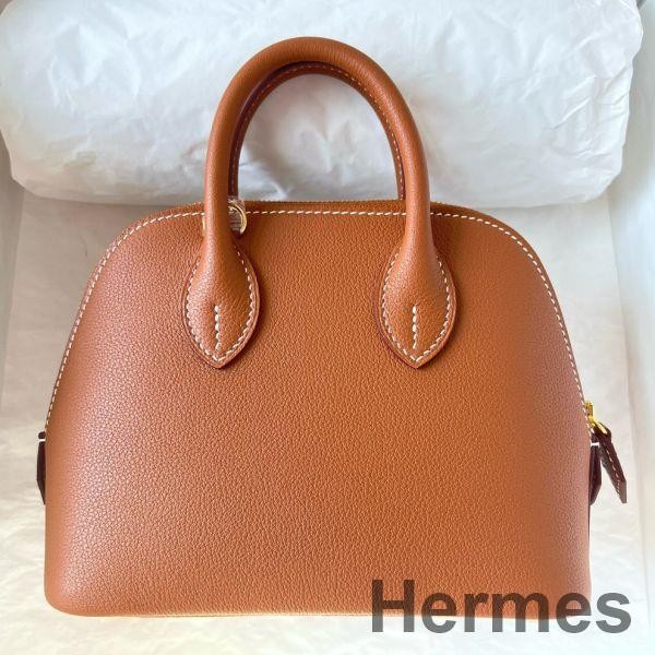 Hermes Bolide 1923 Mini Handmade Bag In Gold Evercolor Calfskin Replica