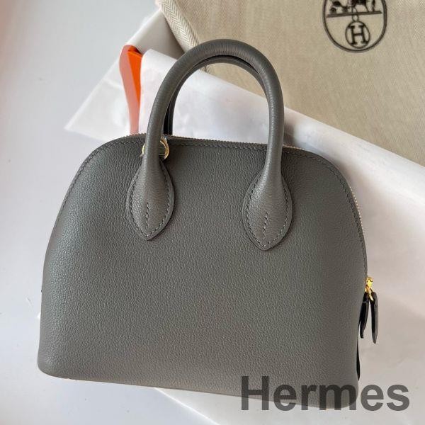 Hermes Bolide 1923 Mini Handmade Bag In Gris Meyer Evercolor Calfskin Replica