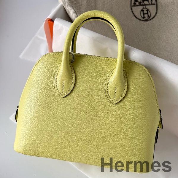 Hermes Bolide 1923 Mini Handmade Bag In Jaune Bourgeon Chevre Mysore Leather Replica