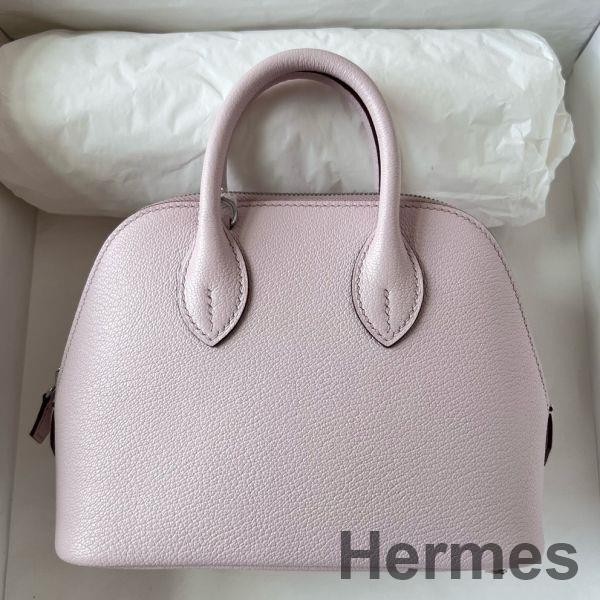 Hermes Bolide 1923 Mini Handmade Bag In Mauve Pale Chevre Mysore Leather Replica