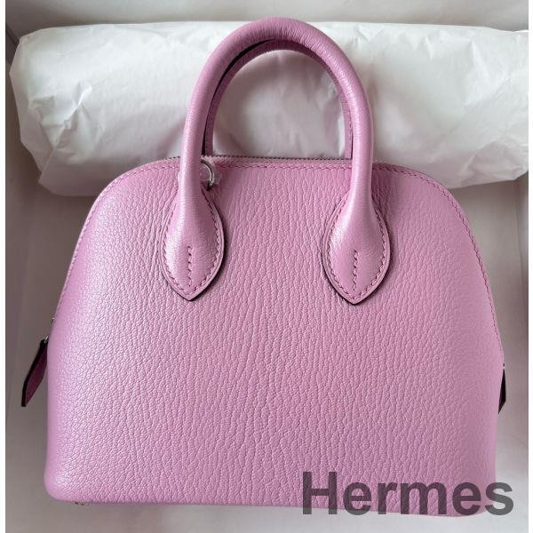 Hermes Bolide 1923 Mini Handmade Bag In Mauve Sylvestre Chevre Mysore Leather Replica