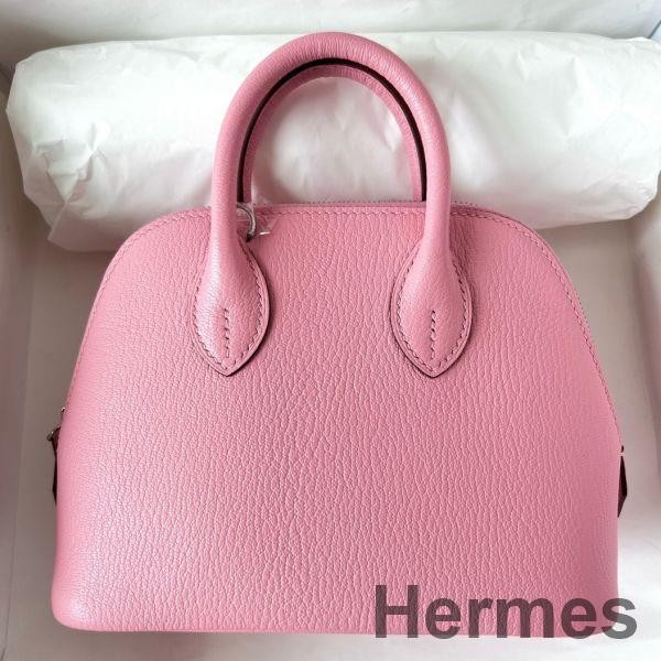 Hermes Bolide 1923 Mini Handmade Bag In Rose Confetti Chevre Mysore Leather Replica