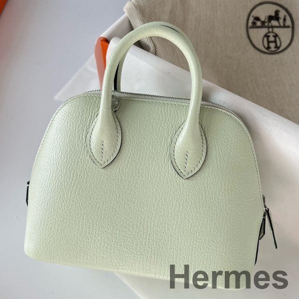 Hermes Bolide 1923 Mini Handmade Bag In Vert Fizz Chevre Mysore Leather Replica
