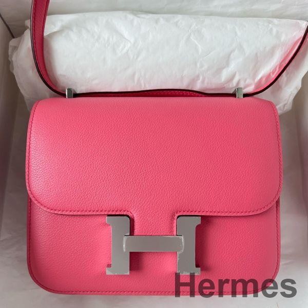 Hermes Constance 18 Handmade Bag In Rose Lipstick Evercolor Calfskin Replica