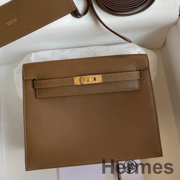 Hermes Kelly Danse II Bag In Beige de Weimar Evercolor Calfskin Replica