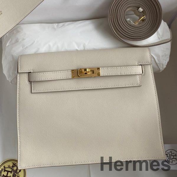 Hermes Kelly Danse II Bag In Craie Evercolor Calfskin Replica