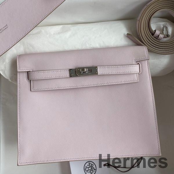 Hermes Kelly Danse II Bag In Mauve Pale Evercolor Calfskin Replica
