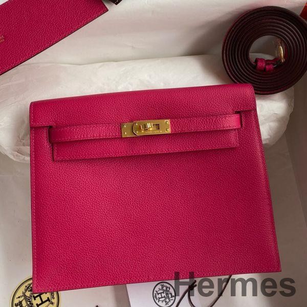 Hermes Kelly Danse II Bag In Rose Mexico Evercolor Calfskin Replica