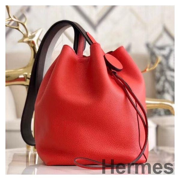 Hermes Licol 17cm Bag In Red Evercolor Calfskin Replica