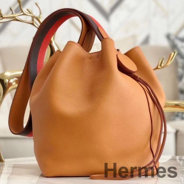 Hermes Licol 17cm Bag In Tan Evercolor Calfskin Replica