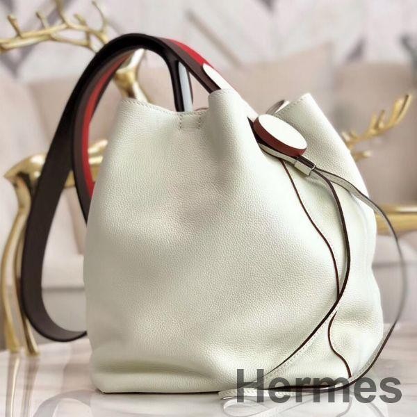 Hermes Licol 17cm Bag In White Evercolor Calfskin Replica