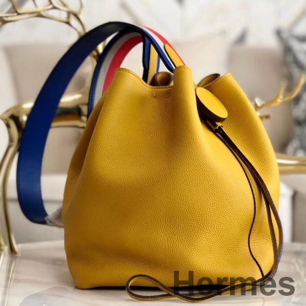 Hermes Licol 17cm Bag In Yellow Evercolor Calfskin Replica