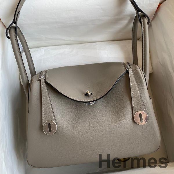 Hermes Lindy 26 Handmade Bag In Gris Asphalt Evercolor Leather Replica
