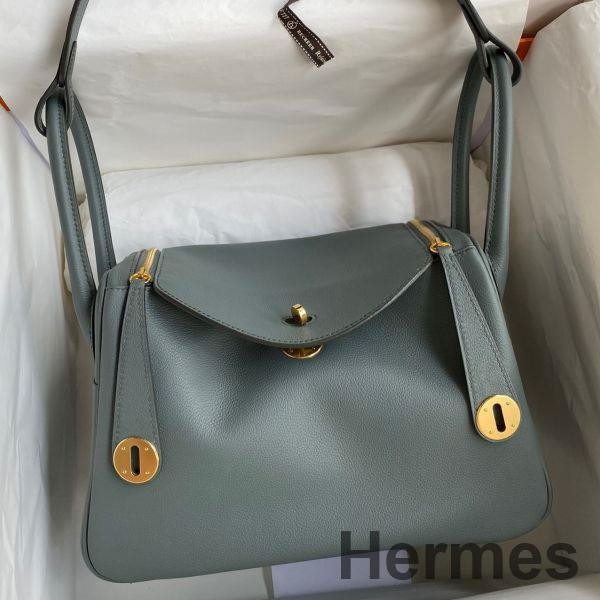 Hermes Lindy 26 Handmade Bag In Vert Amande Evercolor Leather Replica