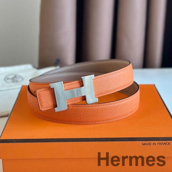Hermes Mini Constance 24mm Belt in Orange Epsom Leather and Blue Swift Leather Replica
