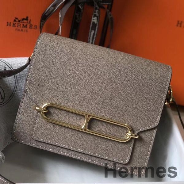 Hermes Mini Sac Roulis 18cm Bag In Grey Evercolor Calfskin Replica