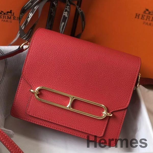 Hermes Mini Sac Roulis 18cm Bag In Red Evercolor Calfskin Replica