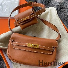 Hermès Kelly Moove Handmade Bag in Gold Swift Calfskin