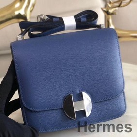 Hermes 2002 20cm Bag In Blue Brighton Evercolor Calfskin