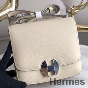Hermes 2002 20cm Bag In Craie Evercolor Calfskin
