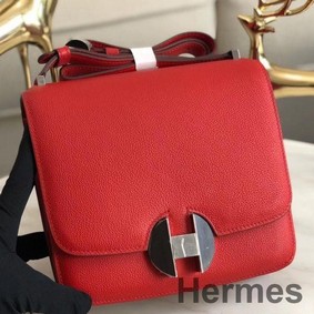Hermes 2002 20cm Bag In Red Evercolor Calfskin