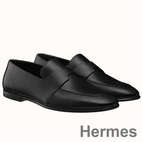 Hermes Ancora Loafers In Black Goatskin