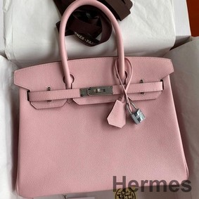 Hermes Birkin 30 Retourne Handmade Bag In Rose Sakura Epsom Calfskin