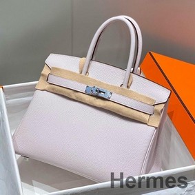 Hermes Birkin 30cm Bag In Mauve Pale Clemence Leather PHW