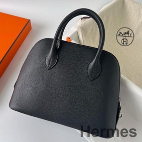 Hermes Bolide 1923 25 Handmade Bag In Black Evercolor Calfskin