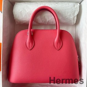 Hermes Bolide 1923 25 Handmade Bag In Rose Lipstick Evercolor Calfskin