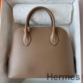 Hermes Bolide 1923 25 Handmade Bag In Taupe Epsom Calfskin