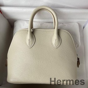 Hermes Bolide 1923 Mini Handmade Bag In Craie Chevre Mysore Leather