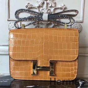 Hermes Camarel Constance MM 24cm Crocodile Bag