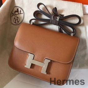 Hermes Constance 18 Handmade Bag In Gold Epsom Leather