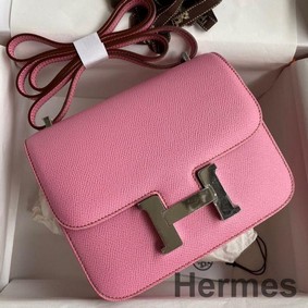 Hermes Constance 18 Handmade Bag In Pink Epsom Calfskin
