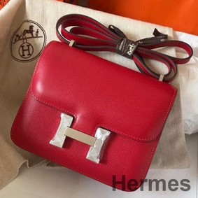 Hermes Constance 18 Handmade Bag In Red Epsom Leather