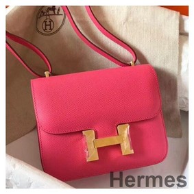 Hermes Constance 18 Handmade Bag In Rose Lipstick Epsom Leather